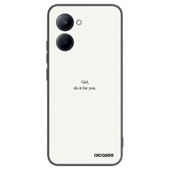 Picasee fekete szilikon tok az alábbi mobiltelefonokra Realme C33 (2023) - Girl, do it for you