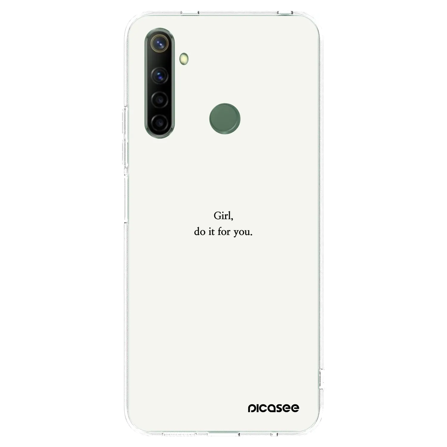 Picasee átlátszó szilikon tok az alábbi mobiltelefonokra Realme 6i - Girl, do it for you