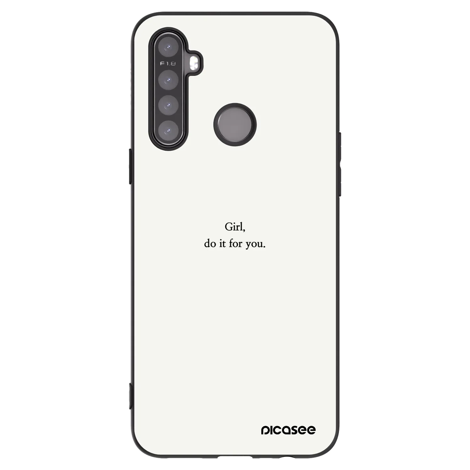 Picasee fekete szilikon tok az alábbi mobiltelefonokra Realme 6i - Girl, do it for you