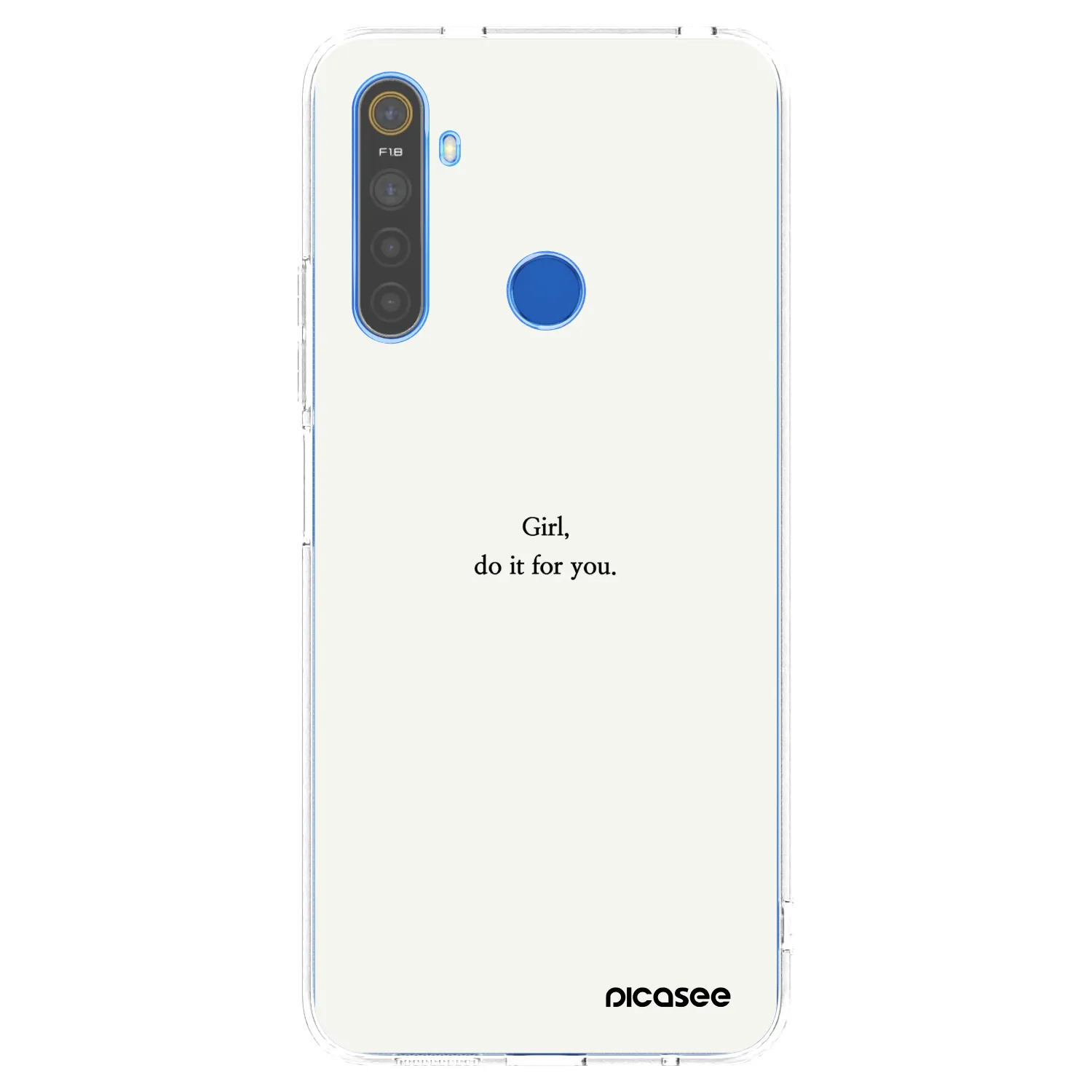 Picasee átlátszó szilikon tok az alábbi mobiltelefonokra Realme 5 - Girl, do it for you