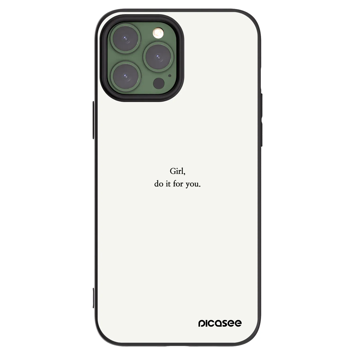 Picasee fekete szilikon tok az alábbi mobiltelefonokra Apple iPhone 13 Pro Max - Girl, do it for you