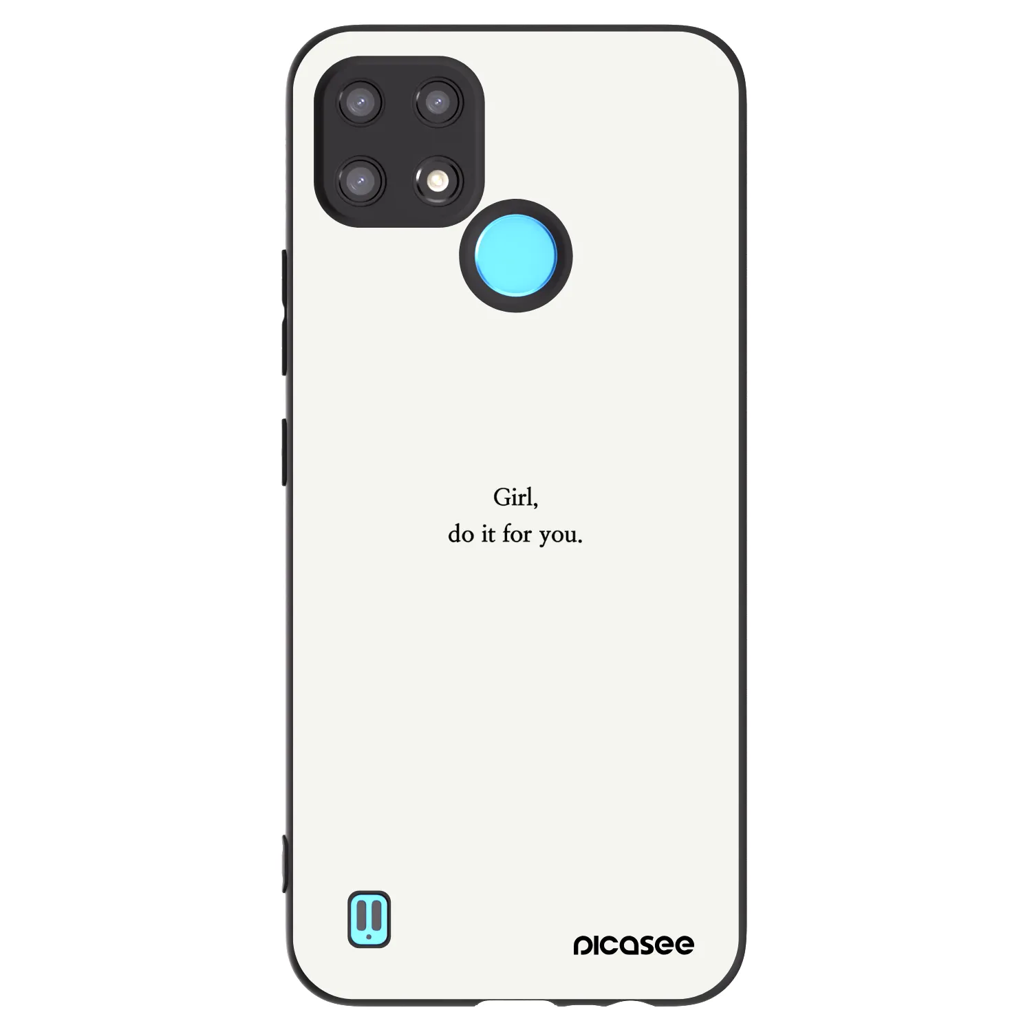 Picasee fekete szilikon tok az alábbi mobiltelefonokra Realme C21 - Girl, do it for you