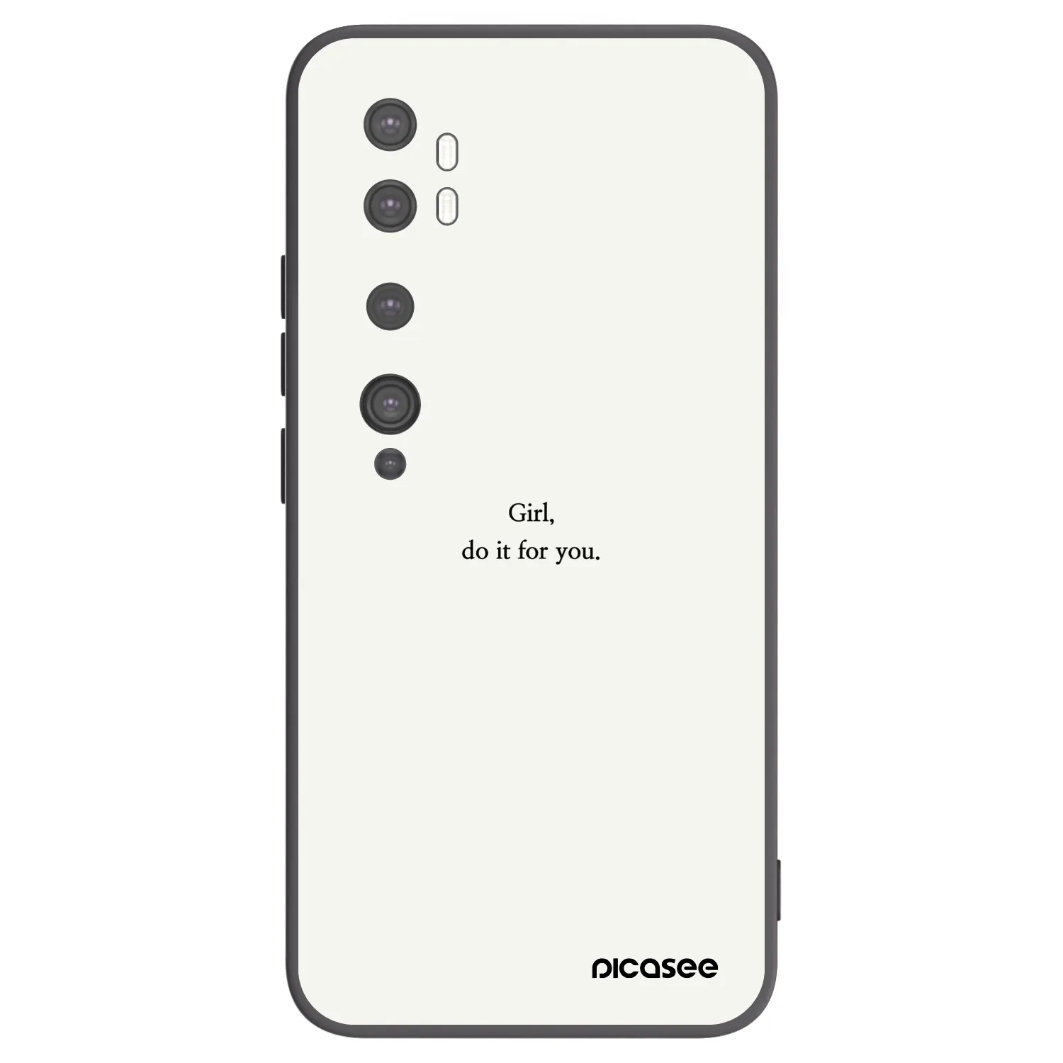 Picasee fekete szilikon tok az alábbi mobiltelefonokra Xiaomi Mi Note 10 (Pro) - Girl, do it for you