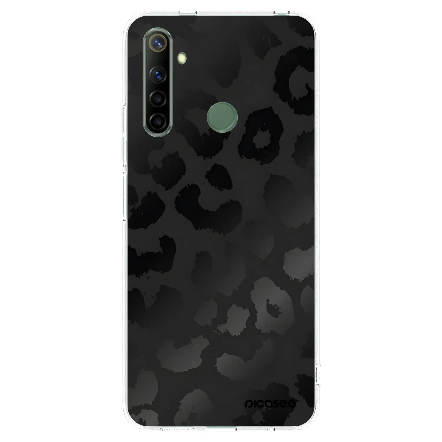 Picasee átlátszó szilikon tok az alábbi mobiltelefonokra Realme 6i - Midnight Leopard