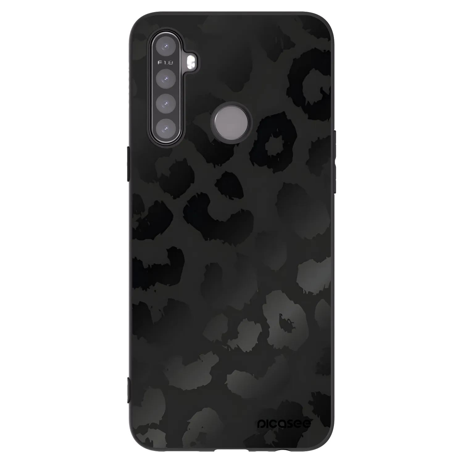 Picasee fekete szilikon tok az alábbi mobiltelefonokra Realme 6i - Midnight Leopard