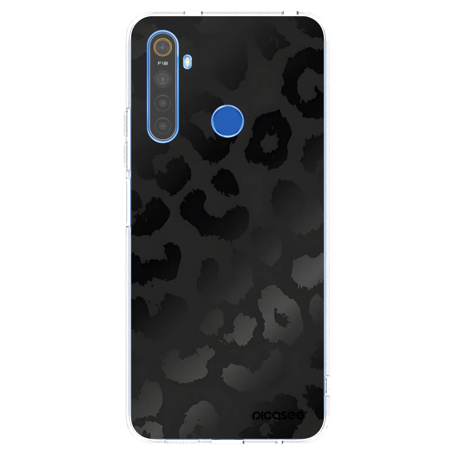 Picasee átlátszó szilikon tok az alábbi mobiltelefonokra Realme 5 - Midnight Leopard