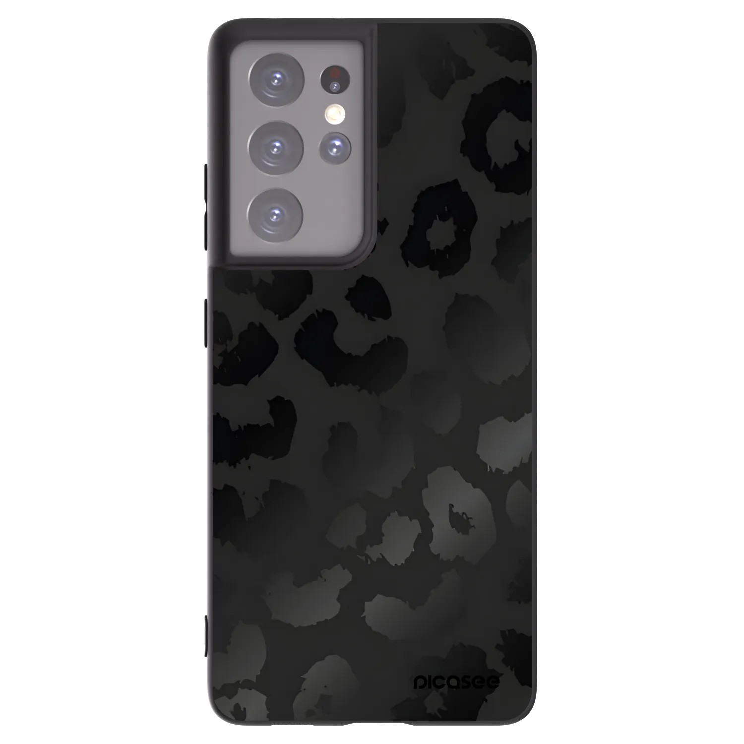 Picasee fekete szilikon tok az alábbi mobiltelefonokra Samsung Galaxy S21 Ultra 5G G998B - Midnight Leopard