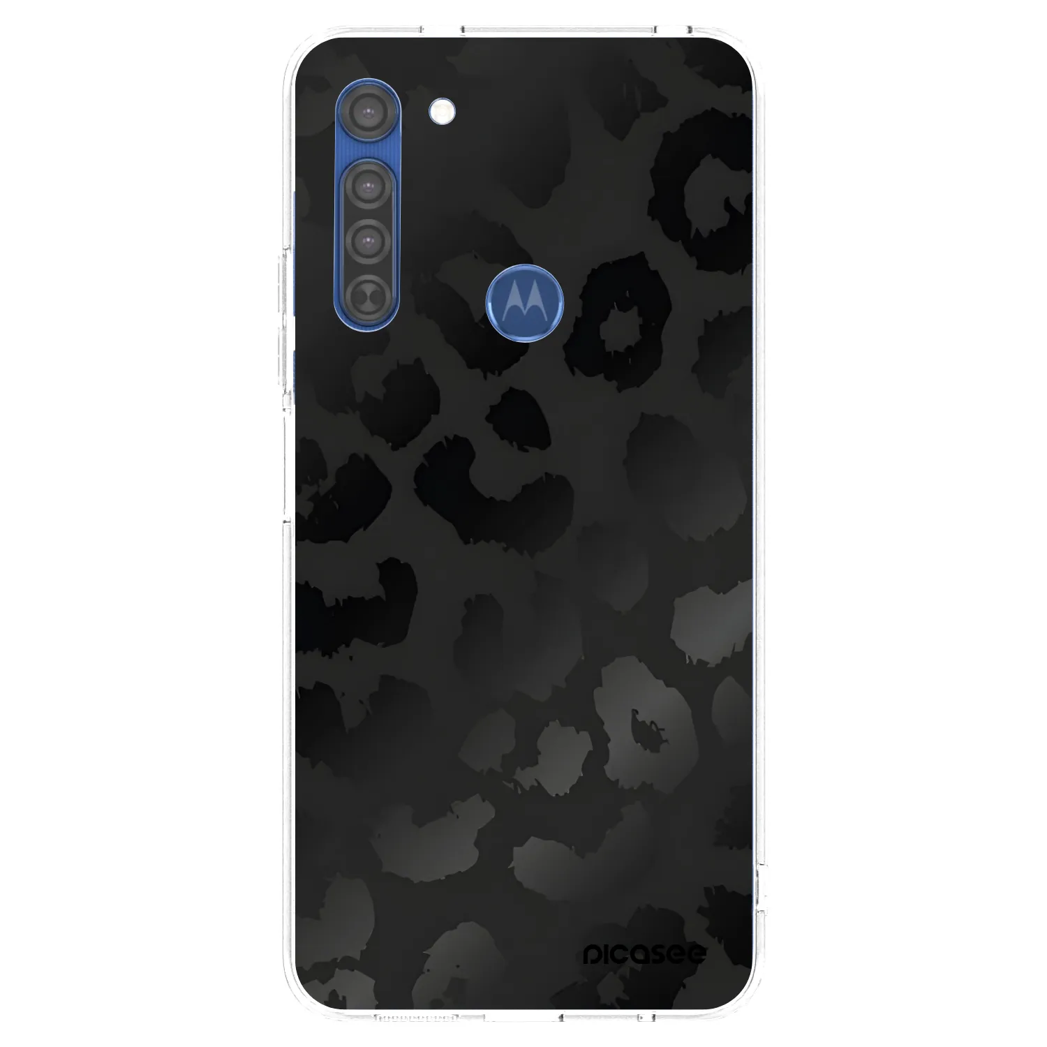 Picasee átlátszó szilikon tok az alábbi mobiltelefonokra Motorola Moto G8 - Midnight Leopard