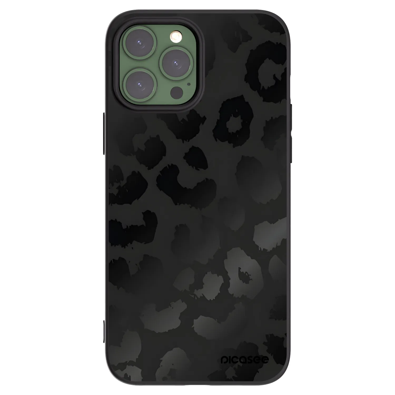 Picasee fekete szilikon tok az alábbi mobiltelefonokra Apple iPhone 13 Pro Max - Midnight Leopard