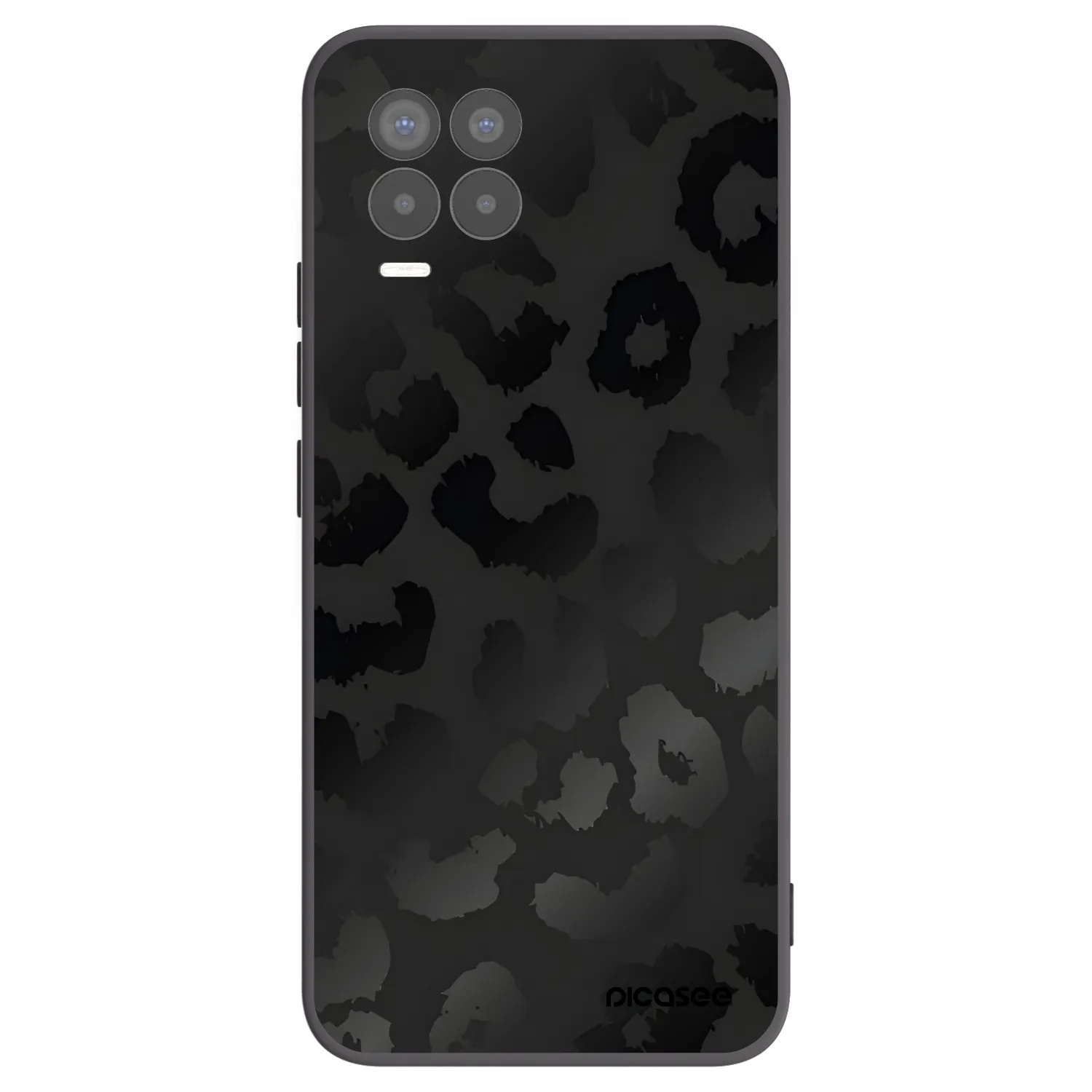 Picasee fekete szilikon tok az alábbi mobiltelefonokra Realme 8 Pro - Midnight Leopard