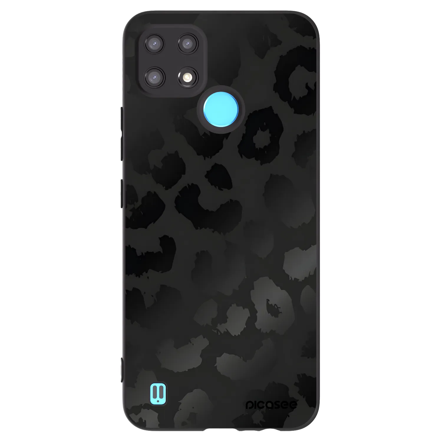 Picasee fekete szilikon tok az alábbi mobiltelefonokra Realme C21 - Midnight Leopard