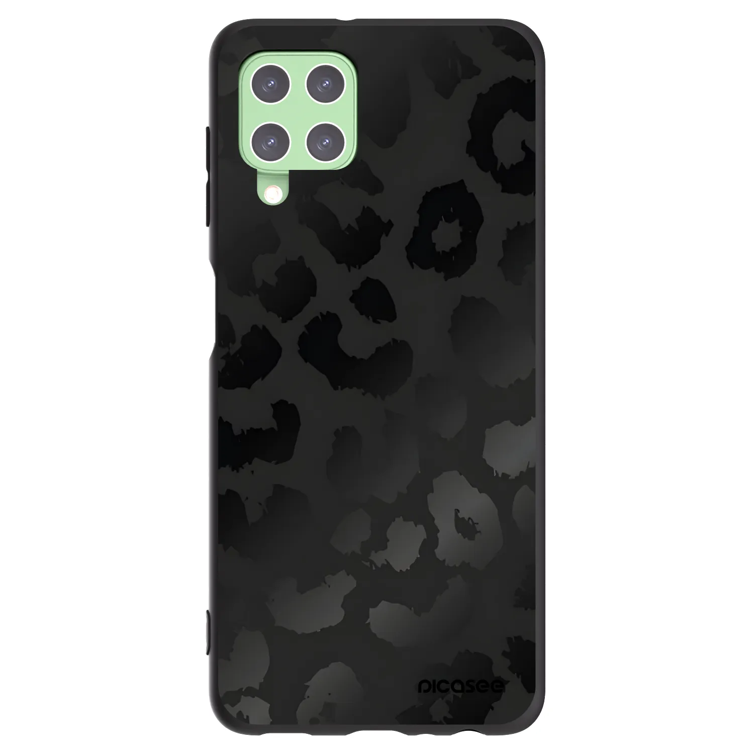 Picasee fekete szilikon tok az alábbi mobiltelefonokra Samsung Galaxy A22 A225F 4G - Midnight Leopard