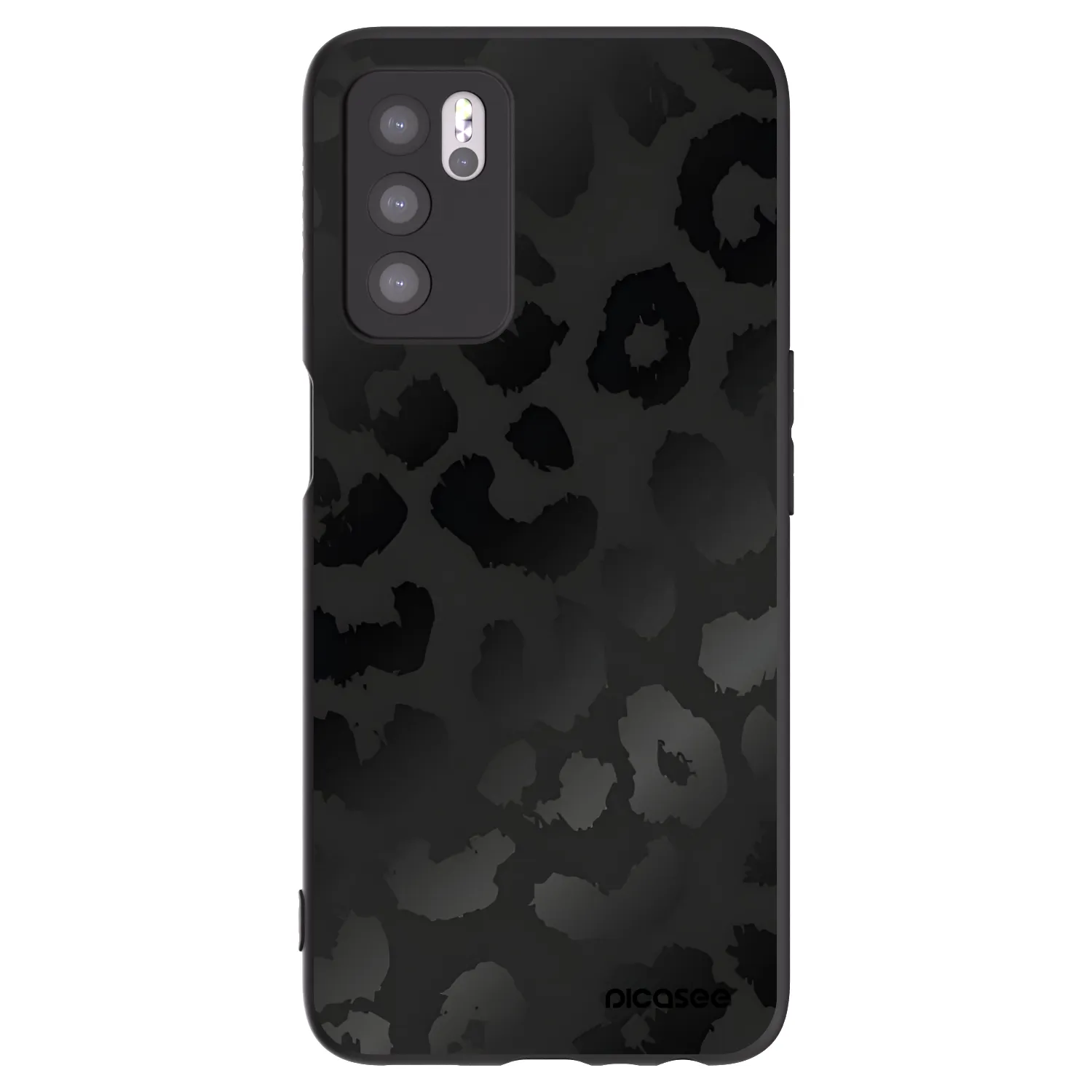 Picasee fekete szilikon tok az alábbi mobiltelefonokra OPPO A16s - Midnight Leopard