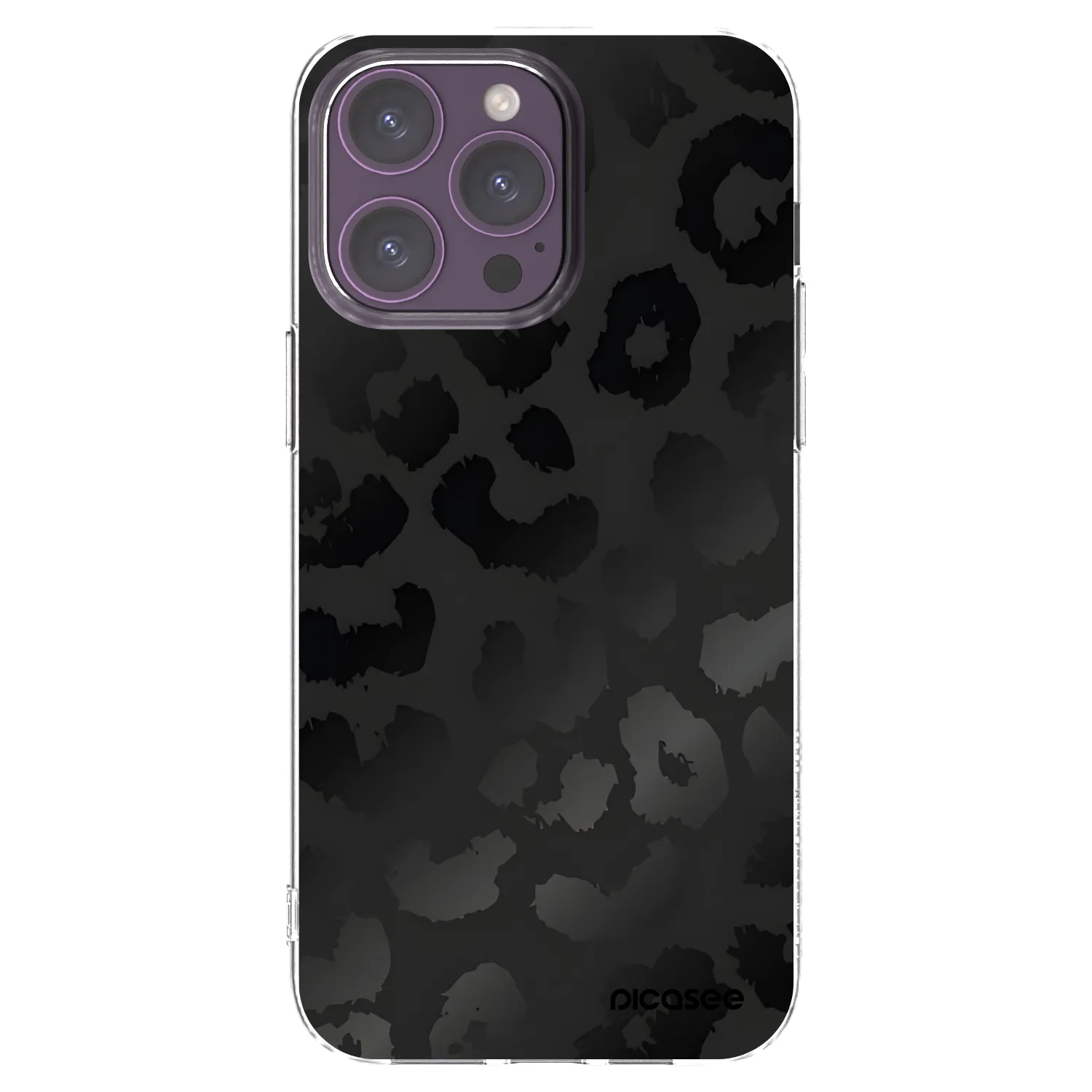 Picasee átlátszó szilikon tok az alábbi mobiltelefonokra Apple iPhone 14 Pro Max - Midnight Leopard