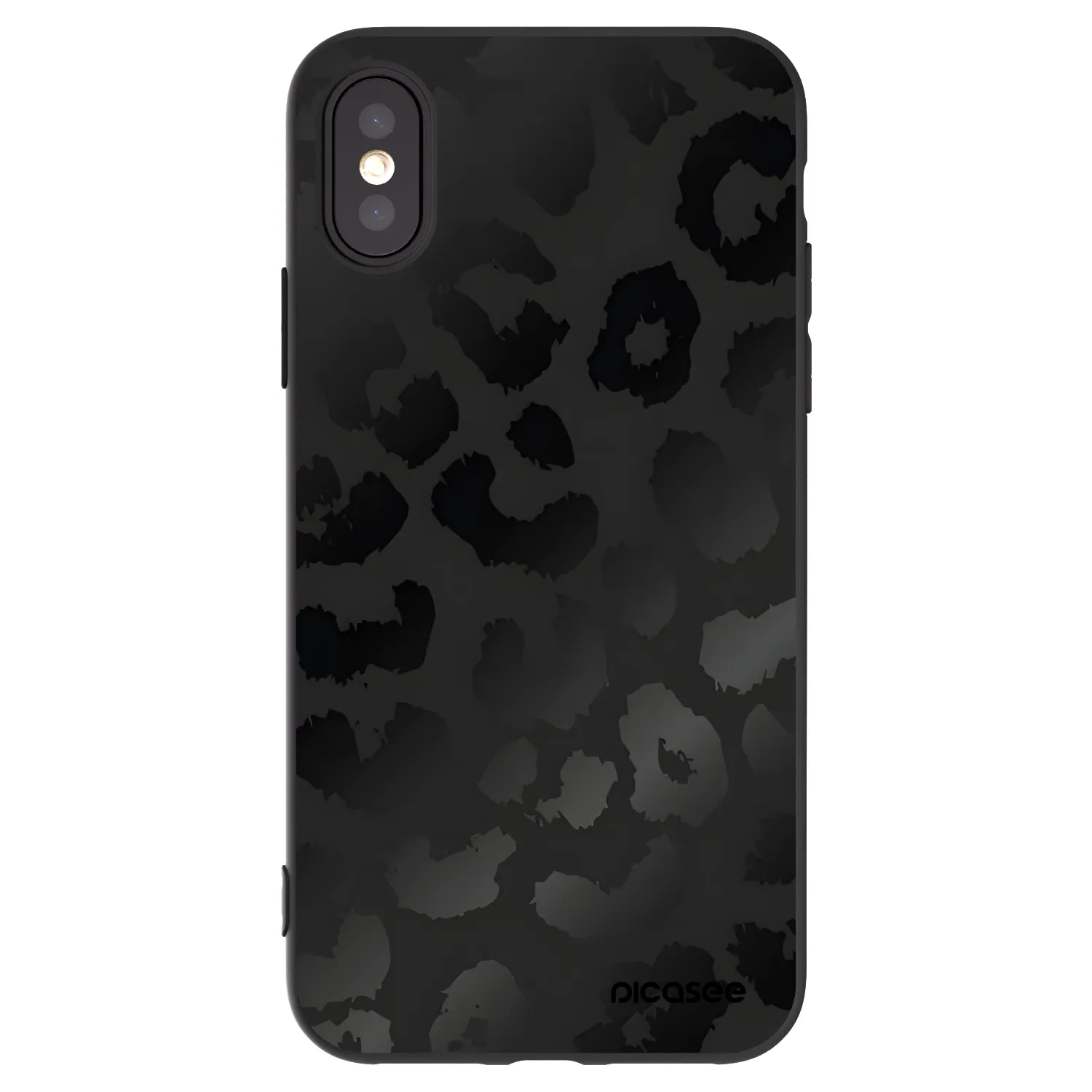 Picasee fekete szilikon tok az alábbi mobiltelefonokra Apple iPhone X/XS - Midnight Leopard