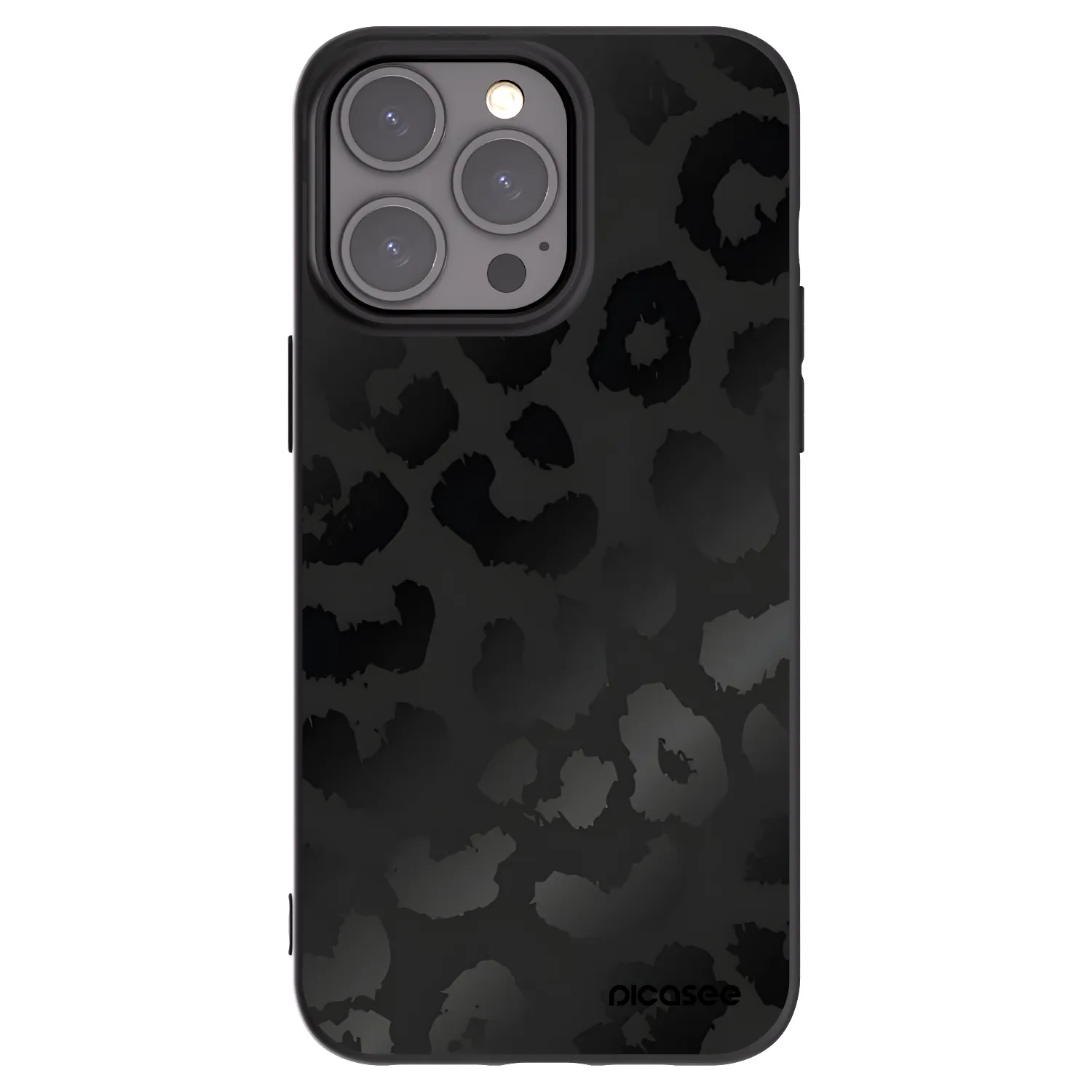 Picasee fekete szilikon tok az alábbi mobiltelefonokra Apple iPhone 15 Pro Max - Midnight Leopard