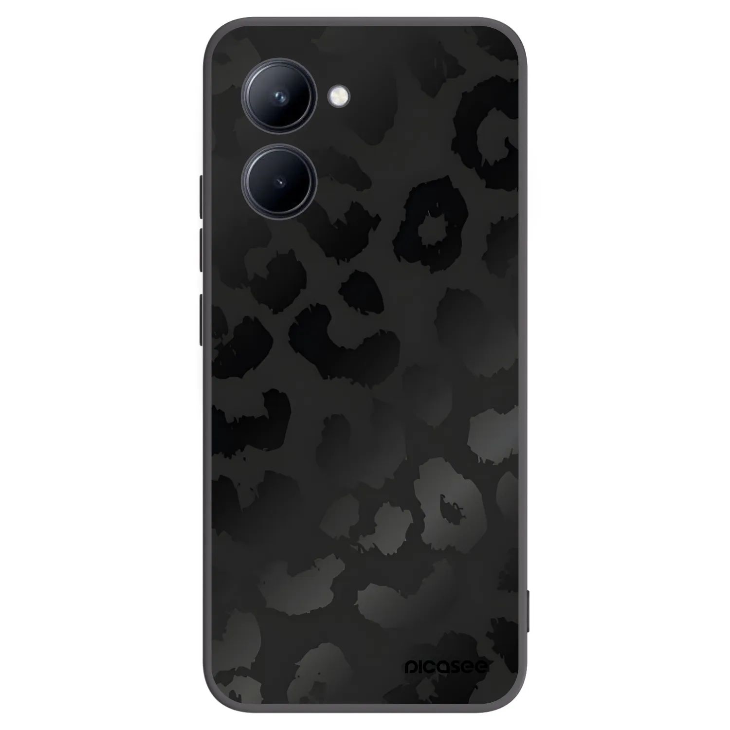 Picasee fekete szilikon tok az alábbi mobiltelefonokra Realme C33 (2023) - Midnight Leopard