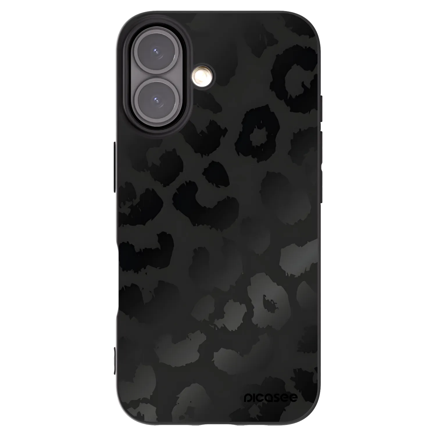 Picasee fekete szilikon tok az alábbi mobiltelefonokra Apple iPhone 16 - Midnight Leopard