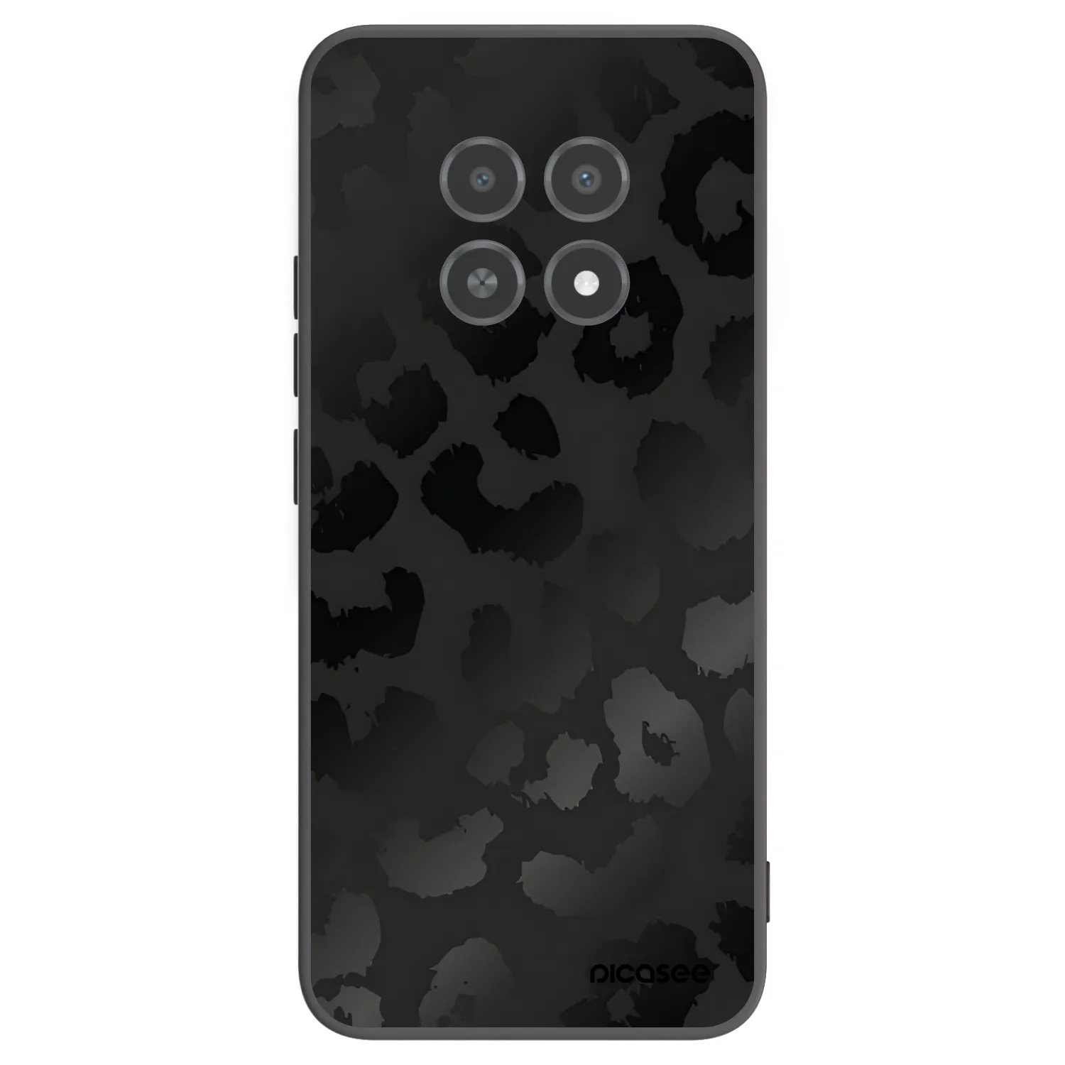 Picasee fekete szilikon tok az alábbi mobiltelefonokra Realme 12X - Midnight Leopard