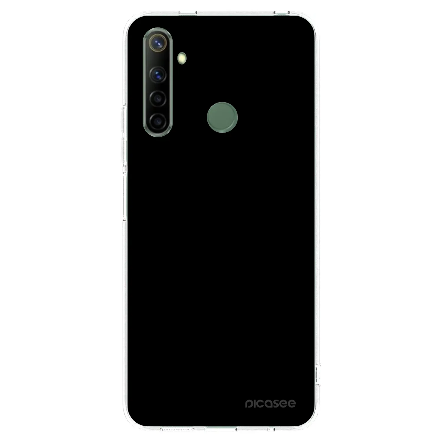 Picasee átlátszó szilikon tok az alábbi mobiltelefonokra Realme 6i - Black Bliss