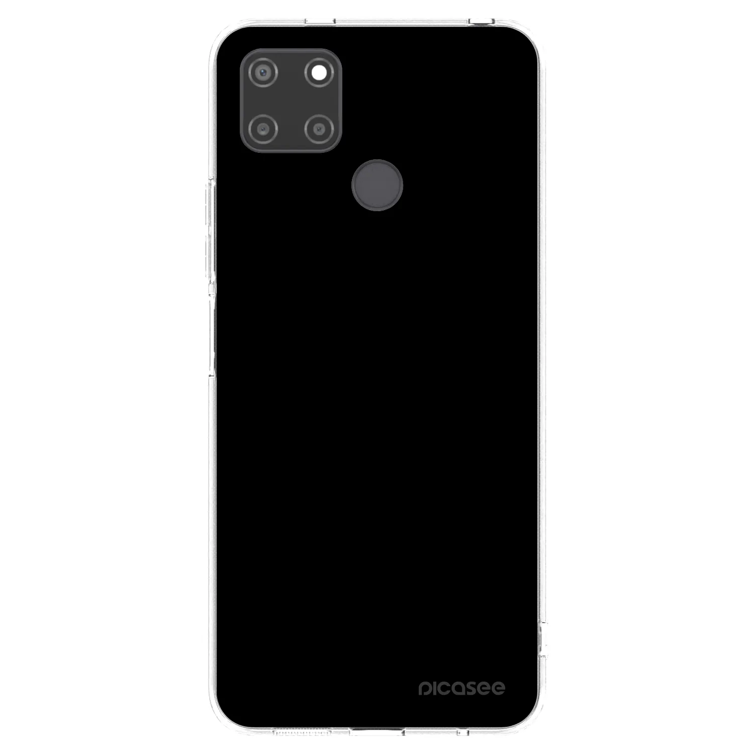 Picasee átlátszó szilikon tok az alábbi mobiltelefonokra Realme C21Y - Black Bliss