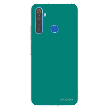 Picasee átlátszó szilikon tok az alábbi mobiltelefonokra Realme 5 - Emerald Mist