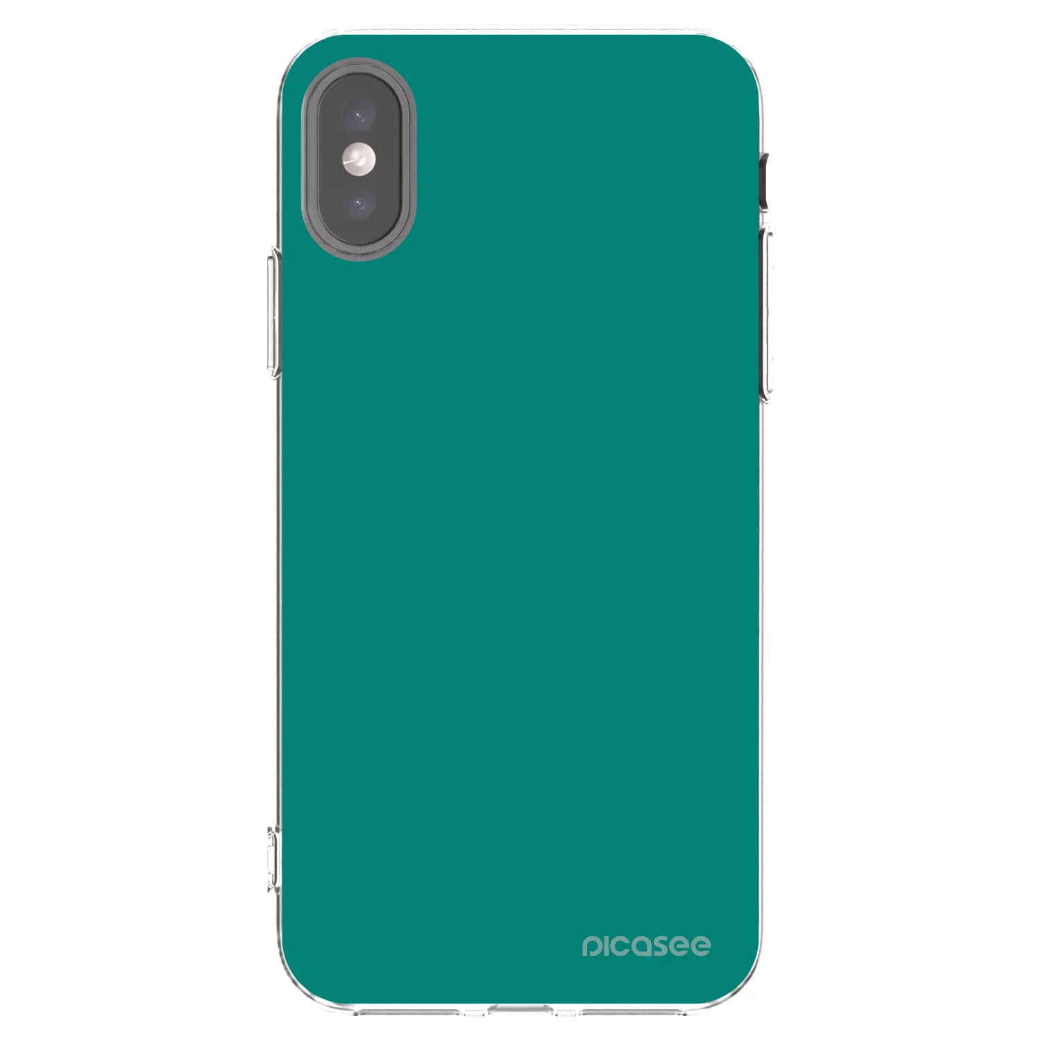 Picasee átlátszó szilikon tok az alábbi mobiltelefonokra Apple iPhone X/XS - Emerald Mist