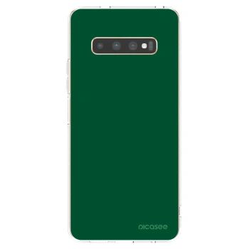 Picasee átlátszó szilikon tok az alábbi mobiltelefonokra Samsung Galaxy S10 Plus G975 - Green Gleam
