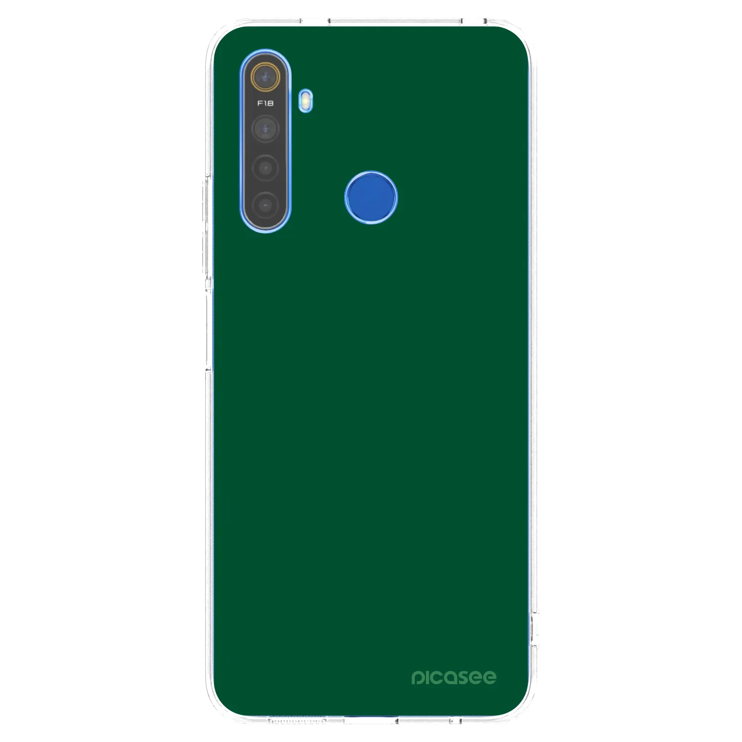 Picasee átlátszó szilikon tok az alábbi mobiltelefonokra Realme 5 - Green Gleam