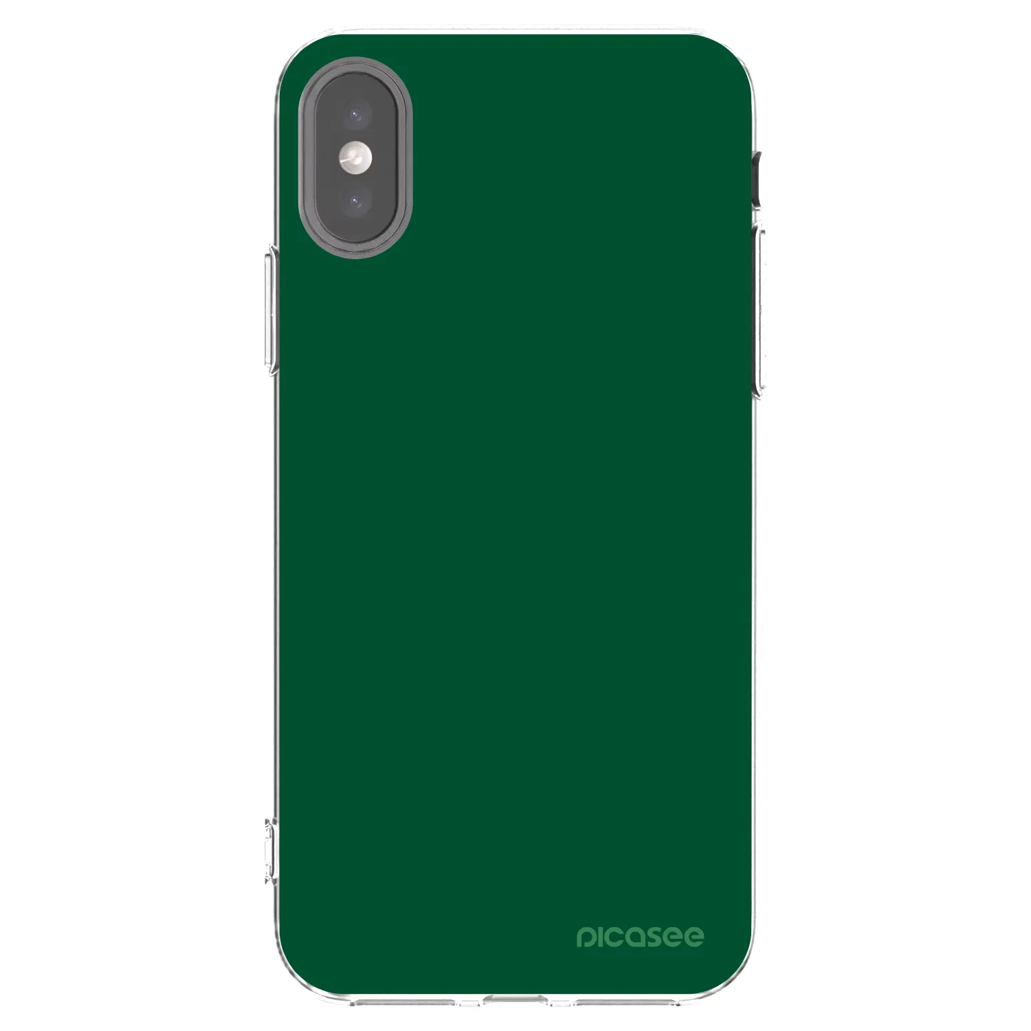 Picasee átlátszó szilikon tok az alábbi mobiltelefonokra Apple iPhone X/XS - Green Gleam