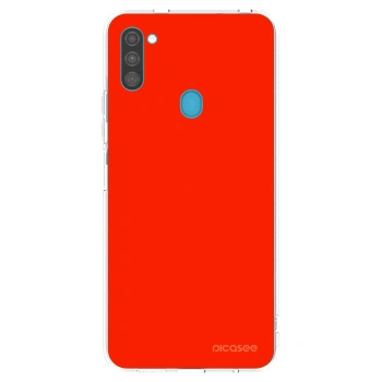 Picasee átlátszó szilikon tok az alábbi mobiltelefonokra Samsung Galaxy M11 - Maranello Red