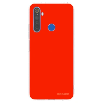 Picasee átlátszó szilikon tok az alábbi mobiltelefonokra Realme 5 - Maranello Red
