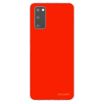 Picasee átlátszó szilikon tok az alábbi mobiltelefonokra Samsung Galaxy S20 G980F - Maranello Red