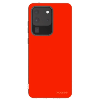Picasee átlátszó szilikon tok az alábbi mobiltelefonokra Samsung Galaxy S20 Ultra 5G G988F - Maranello Red