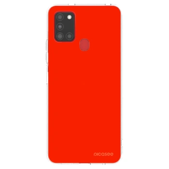 Picasee átlátszó szilikon tok az alábbi mobiltelefonokra Samsung Galaxy A21s - Maranello Red