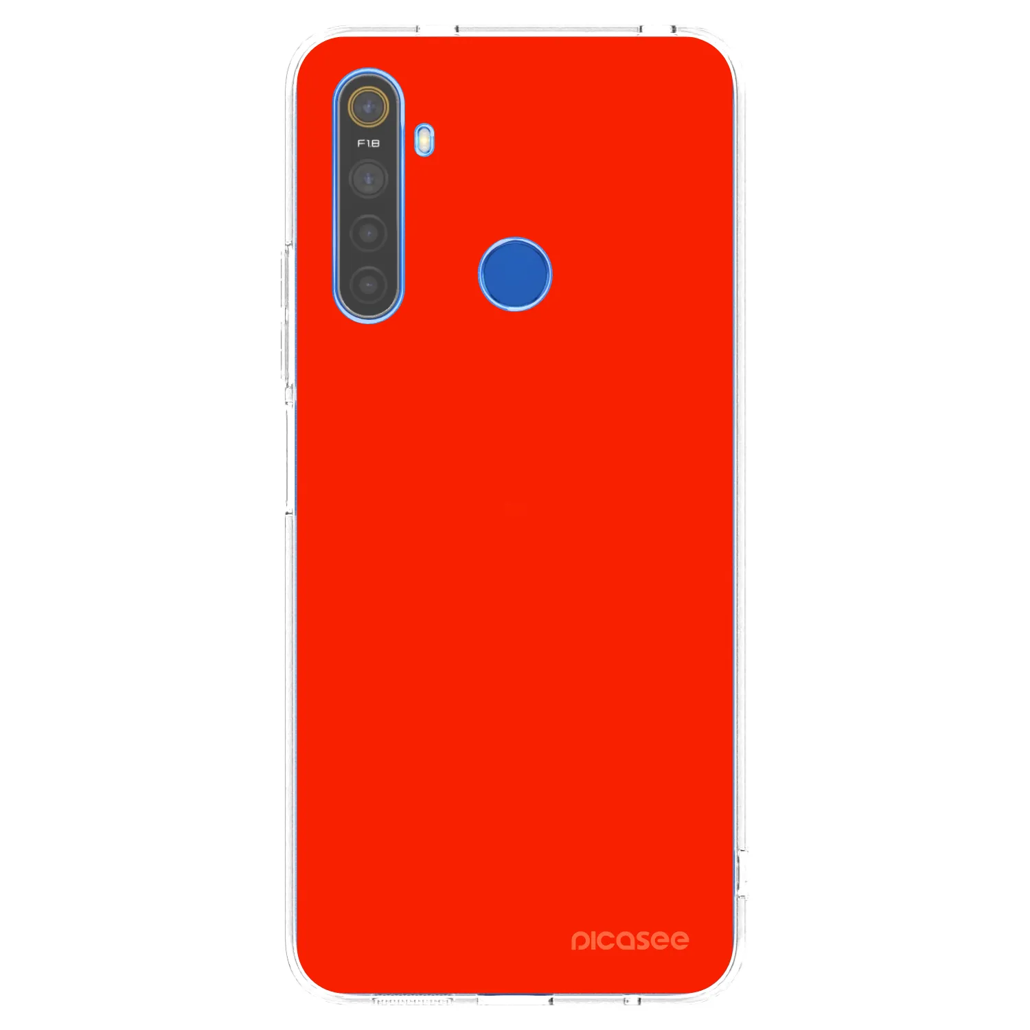 Picasee átlátszó szilikon tok az alábbi mobiltelefonokra Realme 5 - Maranello Red