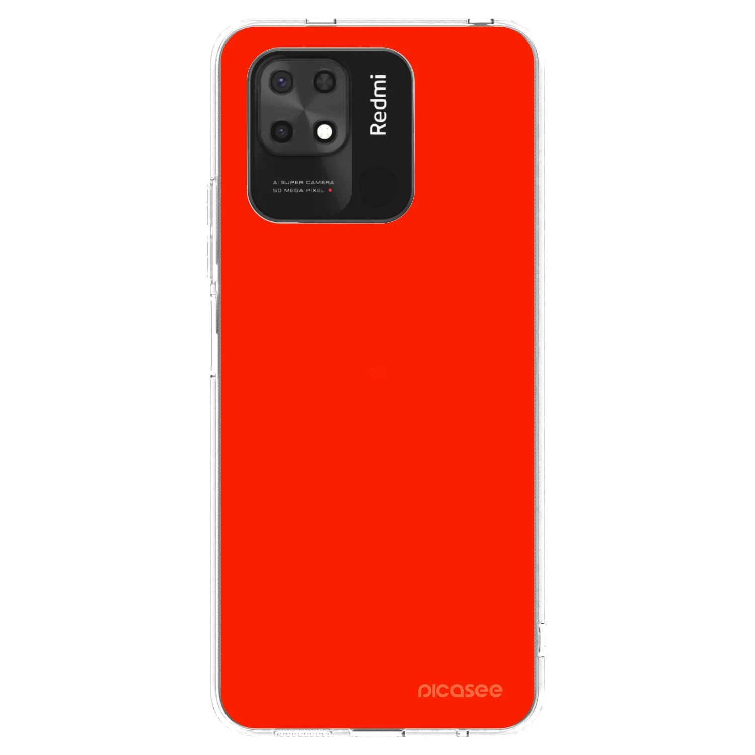 Picasee átlátszó szilikon tok az alábbi mobiltelefonokra Xiaomi Redmi 10C - Maranello Red