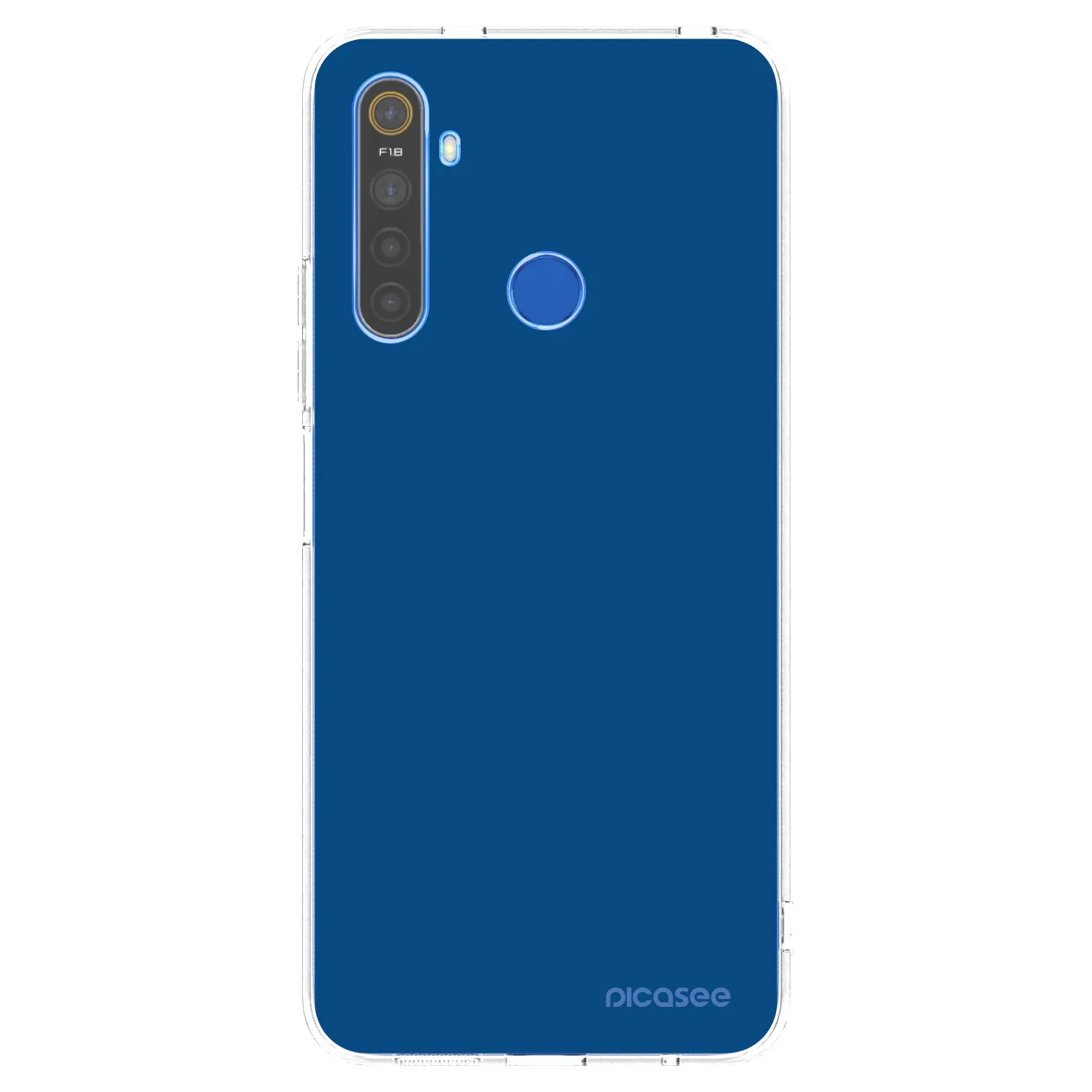 Picasee átlátszó szilikon tok az alábbi mobiltelefonokra Realme 5 - Navy Blue