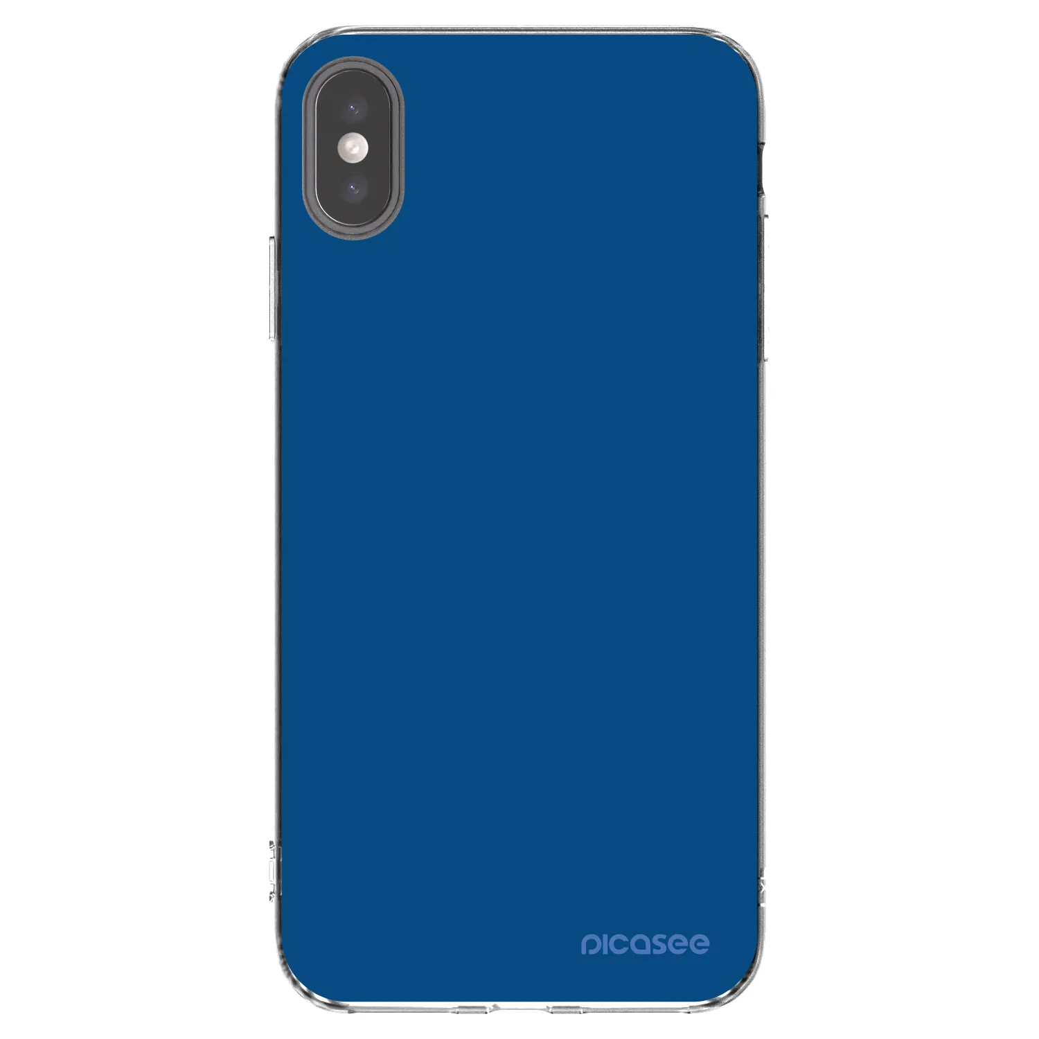 Picasee átlátszó szilikon tok az alábbi mobiltelefonokra Apple iPhone XS Max - Navy Blue