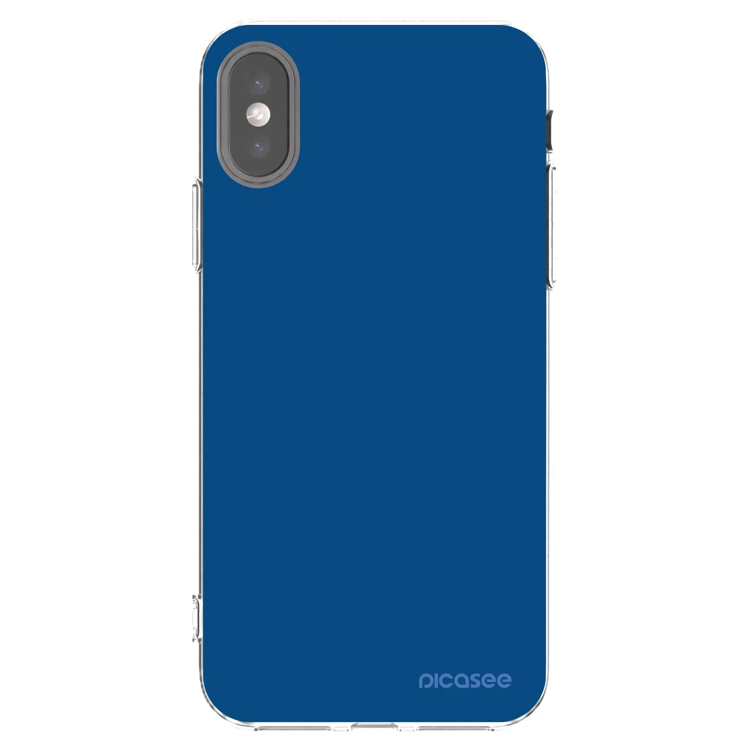 Picasee átlátszó szilikon tok az alábbi mobiltelefonokra Apple iPhone X/XS - Navy Blue