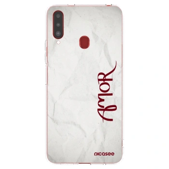 Picasee átlátszó szilikon tok az alábbi mobiltelefonokra Samsung Galaxy A20s - Amor