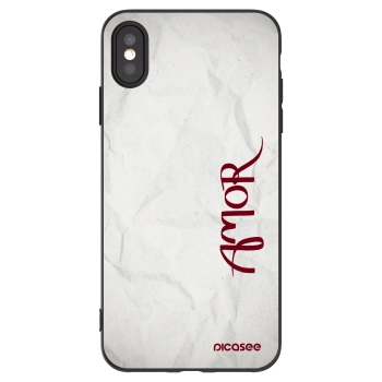 Picasee fekete szilikon tok az alábbi mobiltelefonokra Apple iPhone XS Max - Amor