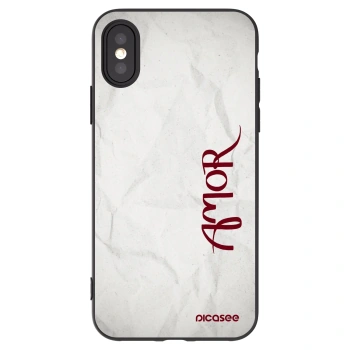 Picasee fekete szilikon tok az alábbi mobiltelefonokra Apple iPhone X/XS - Amor