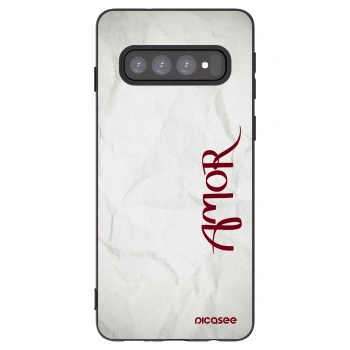 Picasee fekete szilikon tok az alábbi mobiltelefonokra Samsung Galaxy S10 G973 - Amor