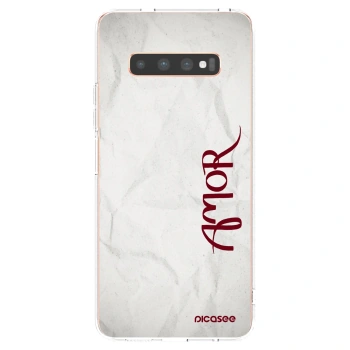 Picasee átlátszó szilikon tok az alábbi mobiltelefonokra Samsung Galaxy S10 Plus G975 - Amor