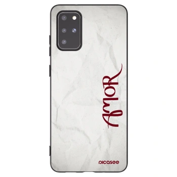 Picasee fekete szilikon tok az alábbi mobiltelefonokra Samsung Galaxy S20+ G985F - Amor