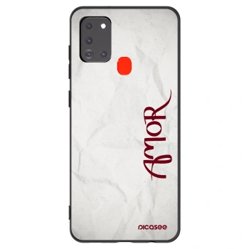 Picasee fekete szilikon tok az alábbi mobiltelefonokra Samsung Galaxy A21s - Amor