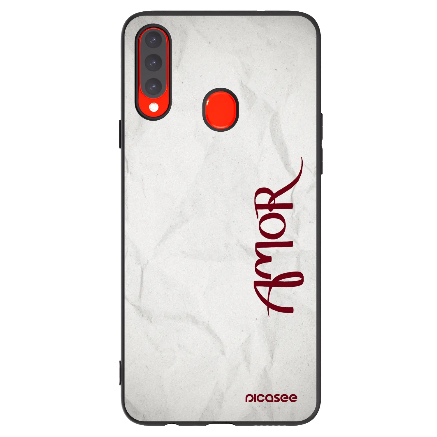 Picasee fekete szilikon tok az alábbi mobiltelefonokra Samsung Galaxy A20s - Amor