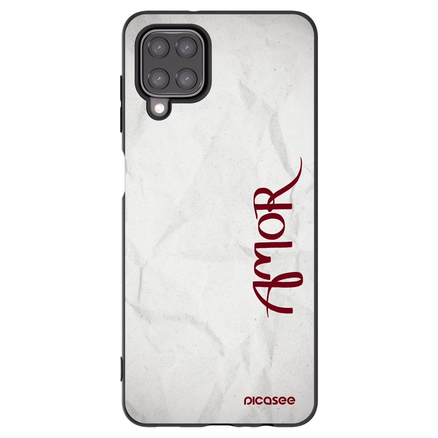 Picasee fekete szilikon tok az alábbi mobiltelefonokra Samsung Galaxy A12 A125F - Amor