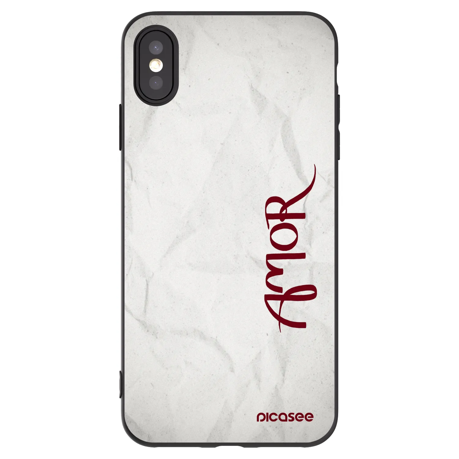 Picasee fekete szilikon tok az alábbi mobiltelefonokra Apple iPhone XS Max - Amor